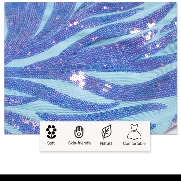 HOLOGRAPHIC PREMIUM BRAND AND QUALITY MERMAIDCORE SEQUINED MAXI DRESS - Picture 14 of 14